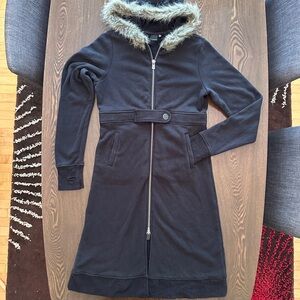 Hurley Black Jacket with Faux Fur Trim Womens L